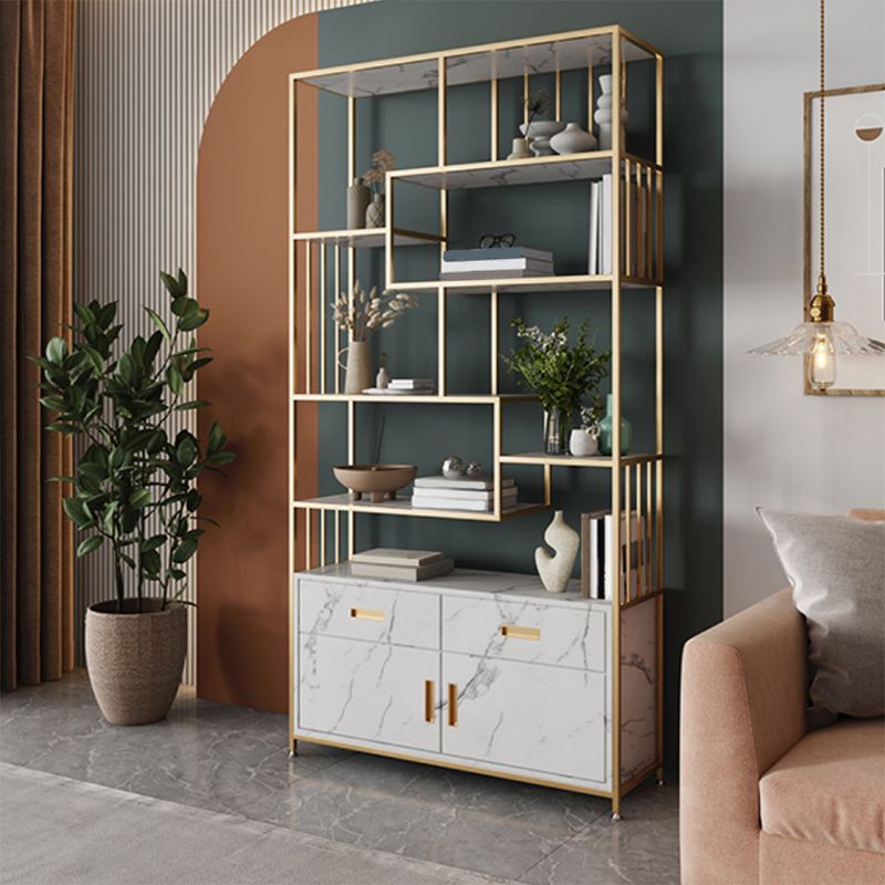 Glam Shelf Bookcase Open Back Metal Book Shelf for Study Room