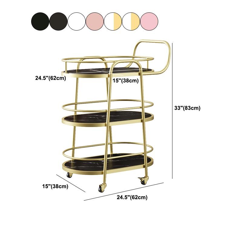32.68" High Rolling Modern Prep Table Metal Prep Table for Dining Room