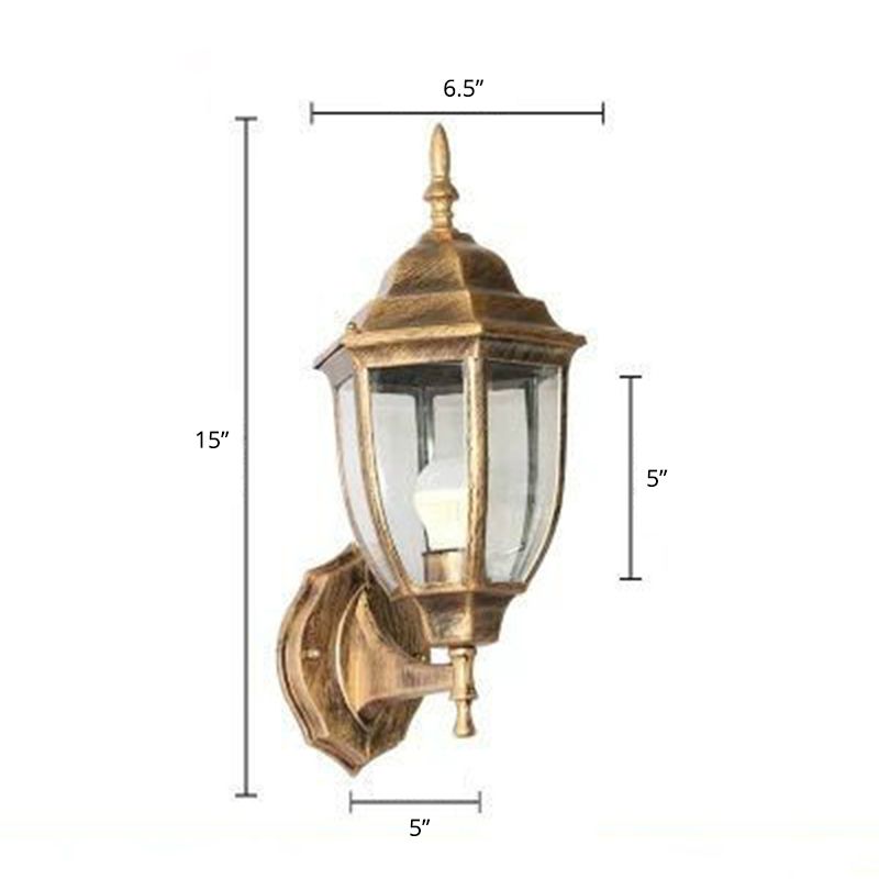 Bell Garden Wall Lighting Ideas Vintage Aluminum 1-Light Wall Mount Lamp with Glass Shade