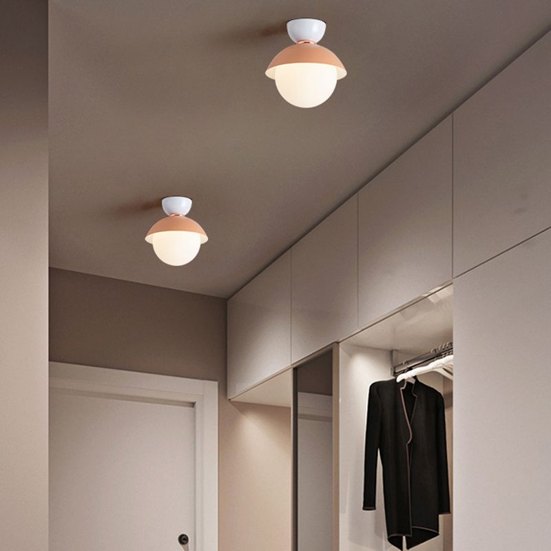 Lámpara de techo LED nórdica acrílica de una luz con montaje semi empotrado para dormitorio infantil