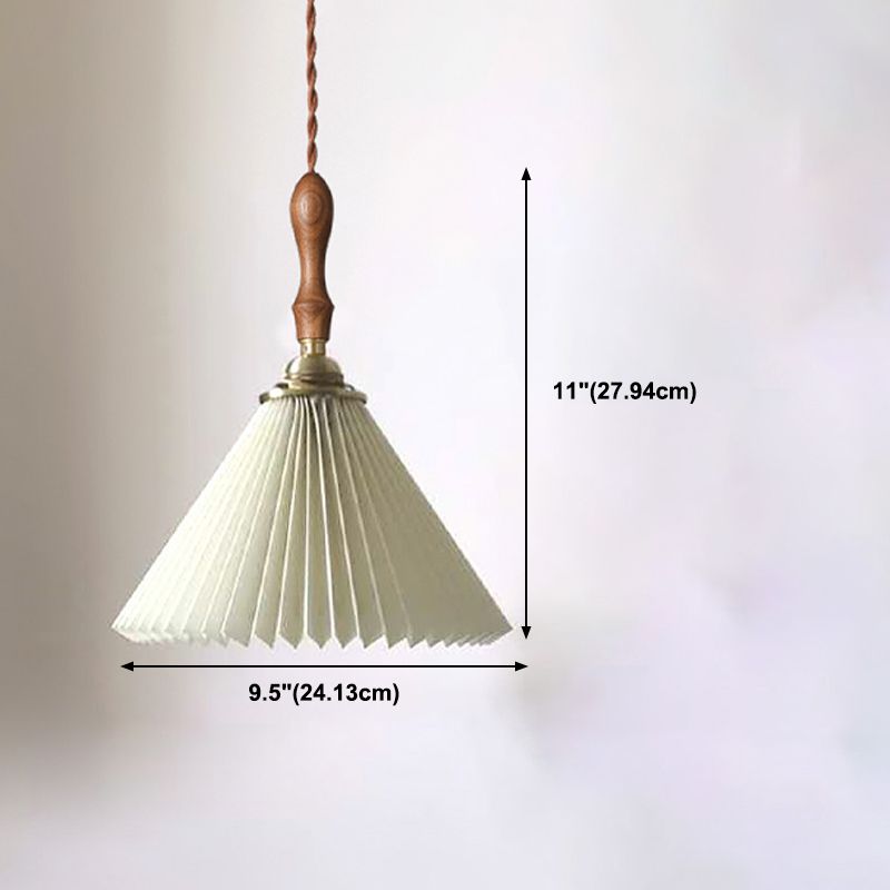 Conical Hanging Pendant Light Minimalist Wood Dining Room Hanging Light Fixture