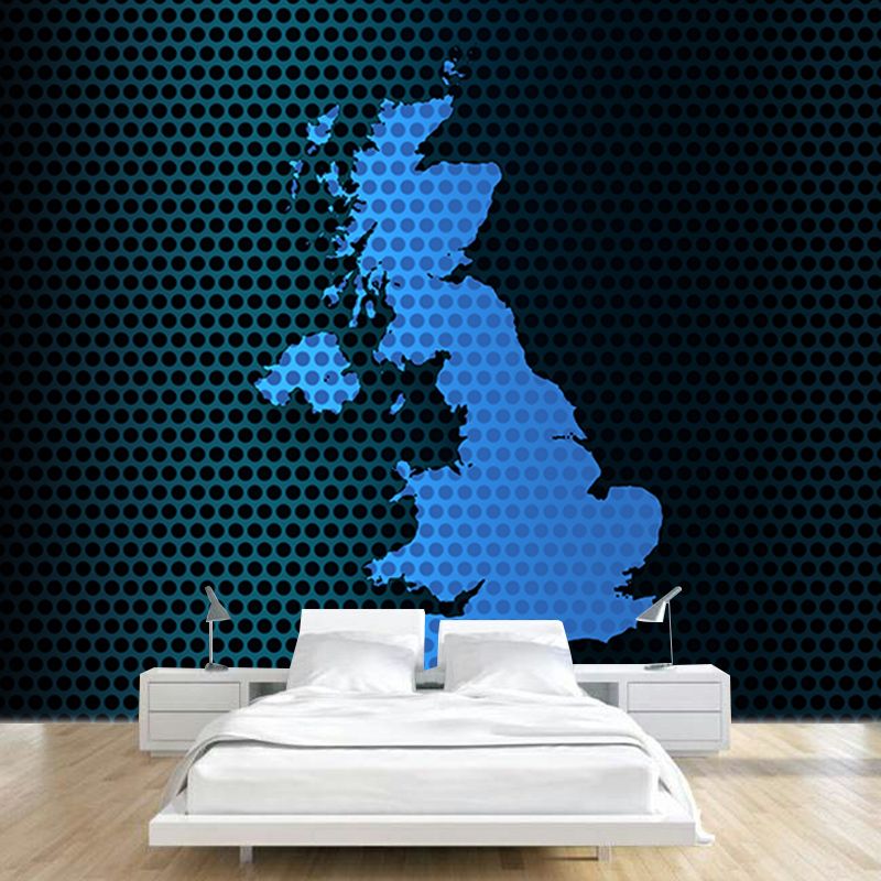 Map Illustration Wall Murals for Meeting Room Office Wall Art, Made to Measure