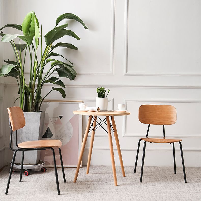 Industrial Metal Milk Tea Shop Side Chair Matte Finish Open Back Dining Chair (Set of 4)