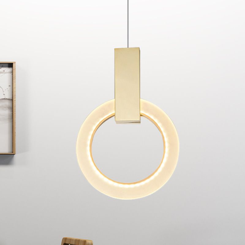 Luz de colgante de anillo de oro de 8 "/12"/16 "Luz de techo acrílico Ligero 1