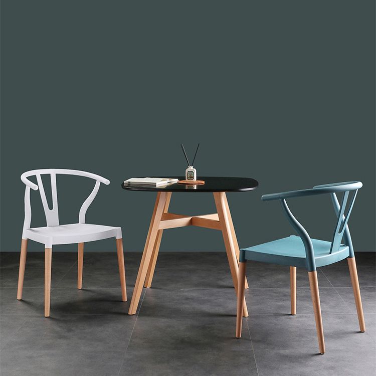 Minimalist Solid Wood Kitchen Dining Arm Chair Bone Fork Dining Arm Chair