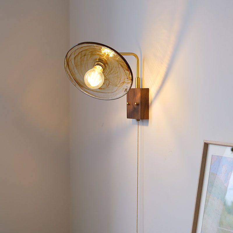 Contemporary Wall Sconce Armed Sconce Lighting with Glass for Bedroom