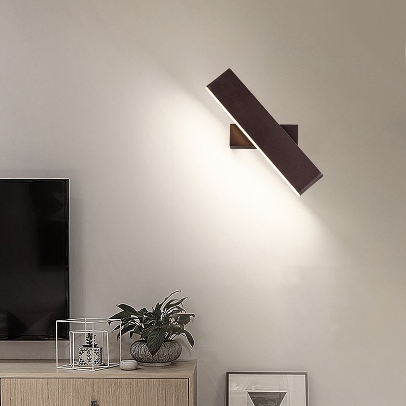 Single Modernism Polished Finish Wall Mounted Sconce Metal LED Wall Light