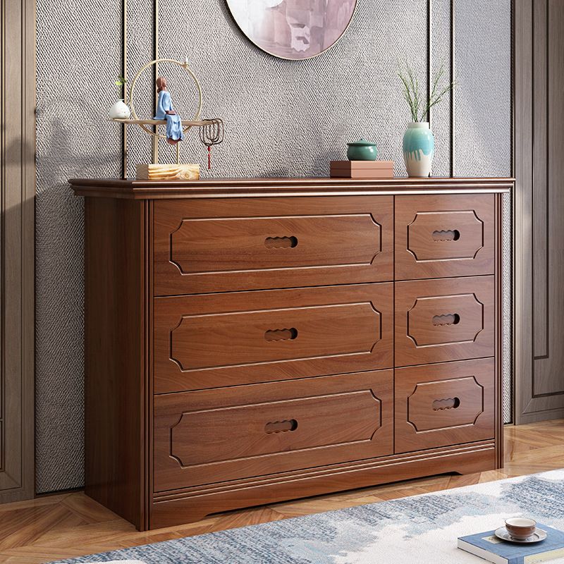 33.07" Tall Wood Accent Chest Mid-Century Modern 6 - Drawer Chest