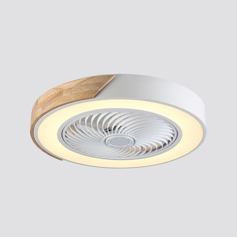 20,5 "breites LED -Schlafzimmer Semi Flush Mounting Einfache hängende Lüfterlicht mit geometrischer Acrylschatten