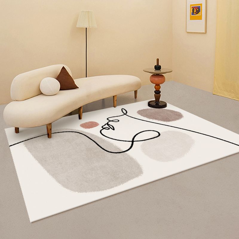 Modern Indoor Rug Simplicity Contrast Panel Carpet Polyester Non-Slip Area Carpet for Living Room