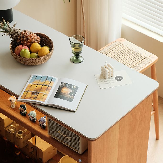 Modern Style Bar Table Rectangle Storage Wood Bar Table for Living Room