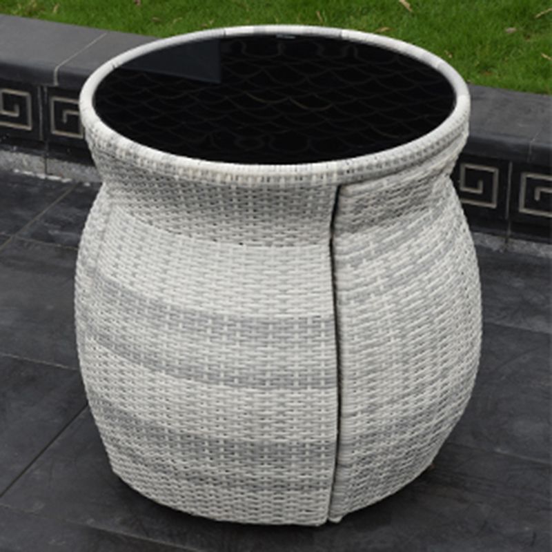 Boho Style Bistro Set 3 Pieces Round Glass Water Resistant Bistro Set