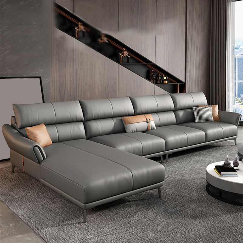 Faux leather High Back Square Arm Sofa and Sectional with Stain-Resistant