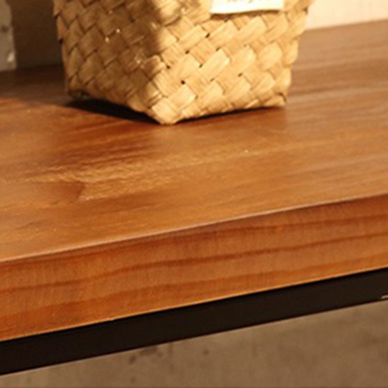 Industrial Solid Wood Bar Table Trestle Base Dining Table for Bistro