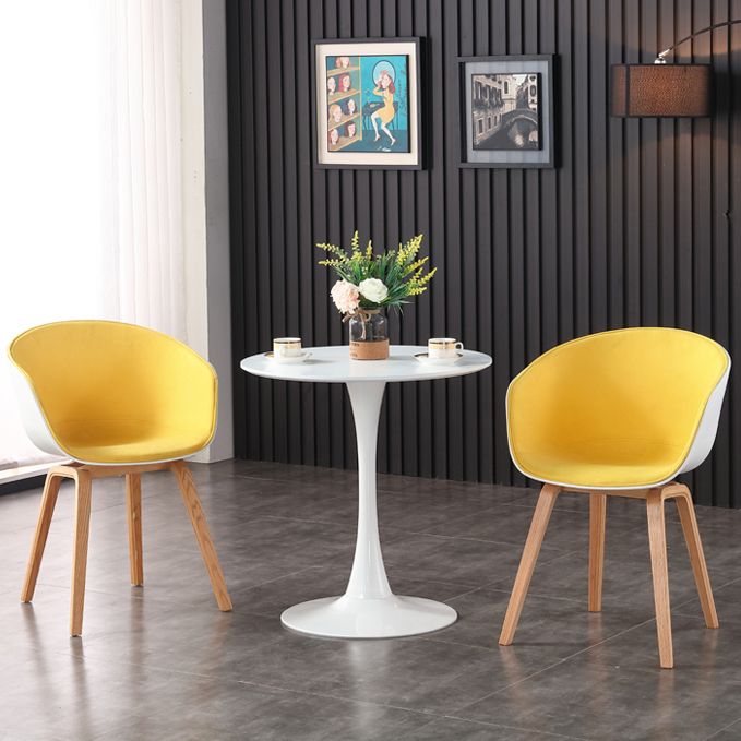 Simple MDF Round Shape Dining Tale Standard Kitchen Dining Table with Tulip Base