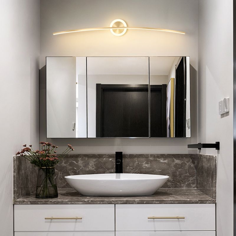 Linear Shape Wall Lighting Modern Style Metal 2 Light Sconce Light for Shower Room