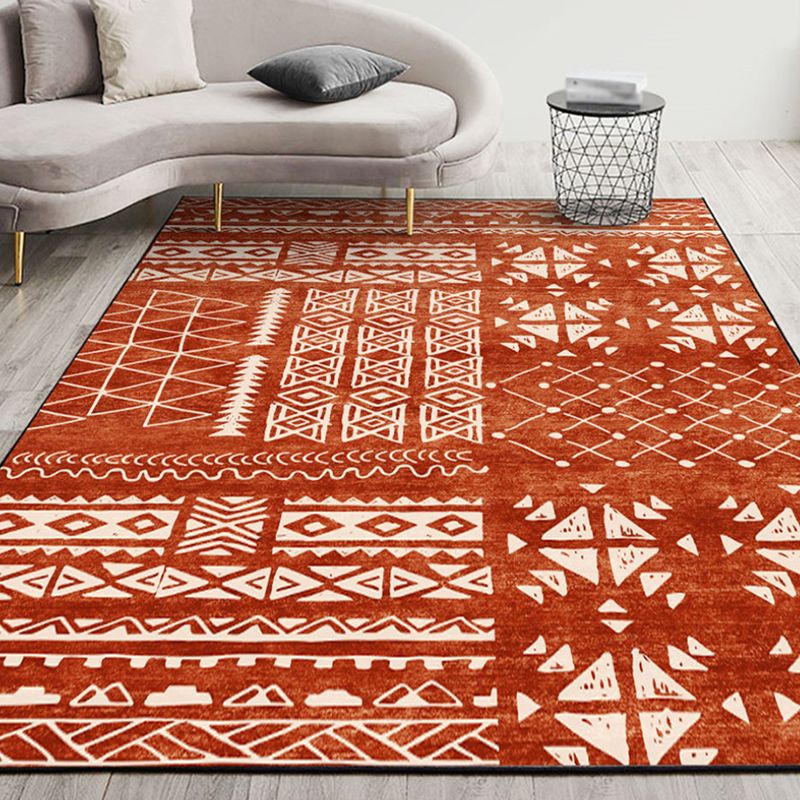 Beige Modern Rug Polyester Pattern Rug Non-Slip Backing Rug for Living Room