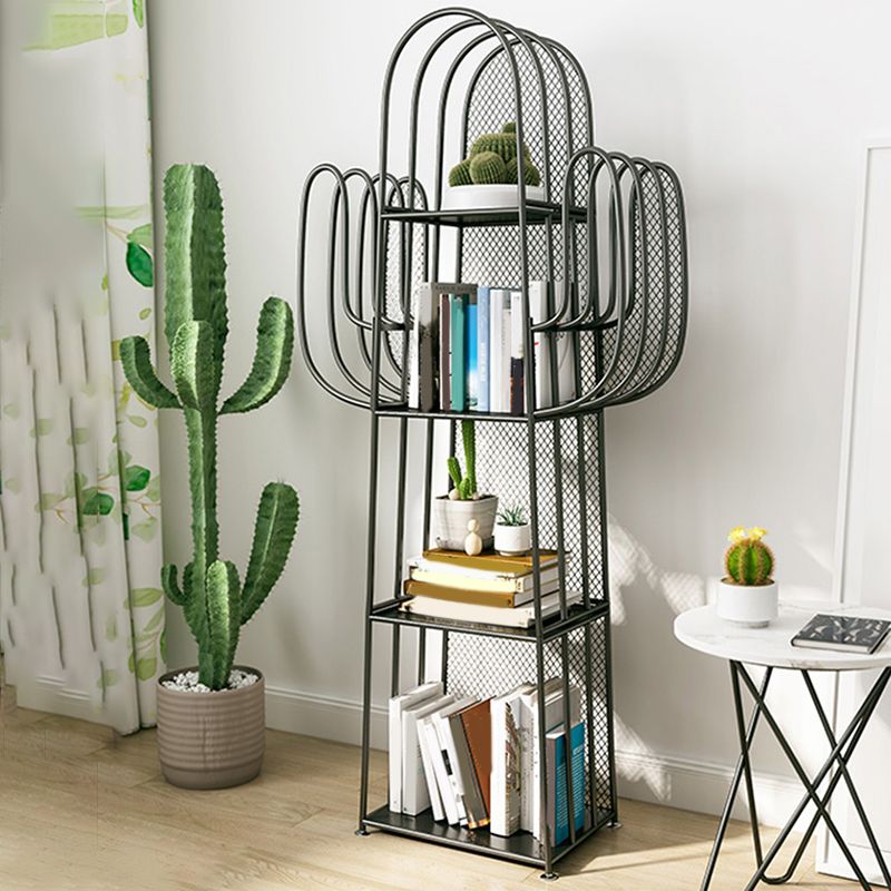 Scandinavian Antique Finish Shelf Bookcase Metal Etagere Bookshelf , 59.05" H