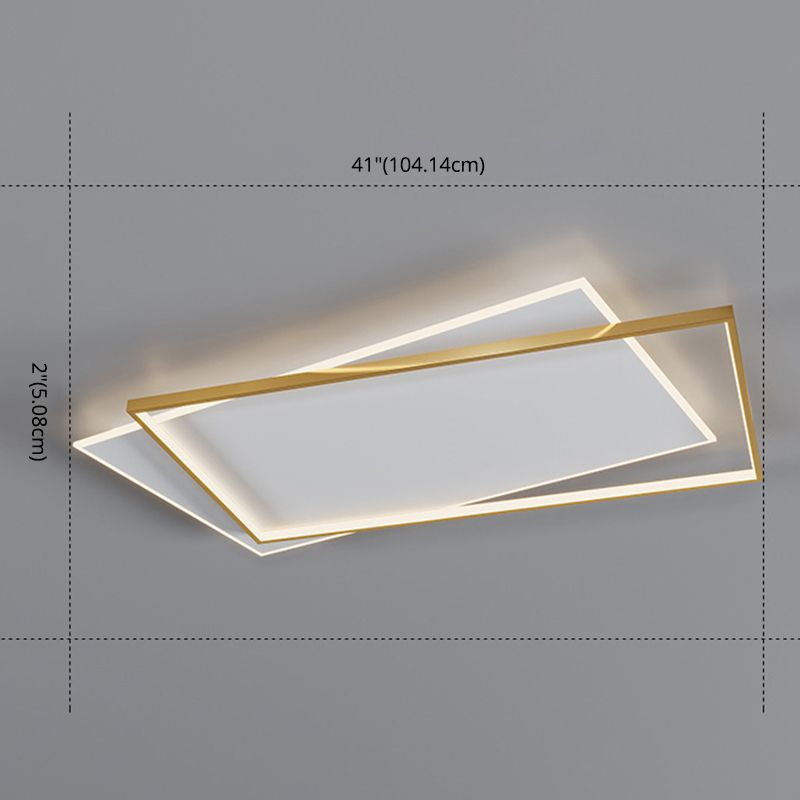 Doppelte Rechtecke Wohnzimmer Deckenbeleuchtung Acryl LED Moderne Deckeneinbaumontage
