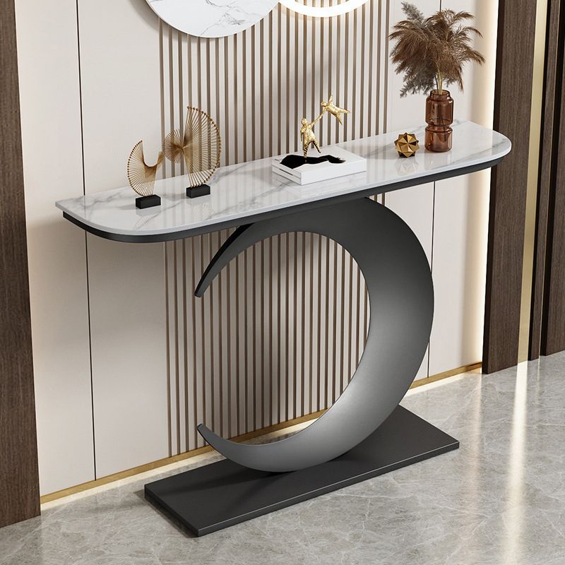 Half Moon Glam Console Accent Table Antique Finish Console Sofa Table