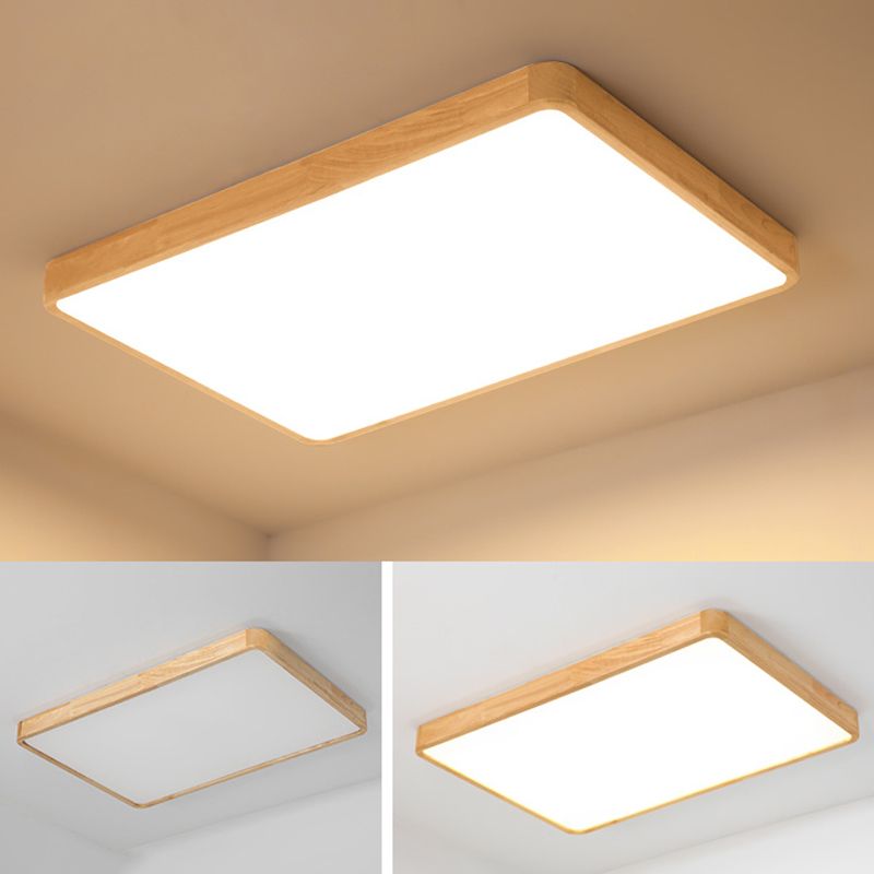 1 Light Wood Flush Mount Ceiling Light Fixtures Minimalist Bedroom Flush Mount Fixture