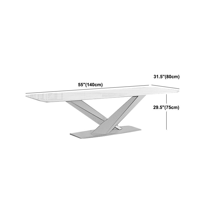 Traditional Luxury Table Metal Base Rectangle Dining Table for Home