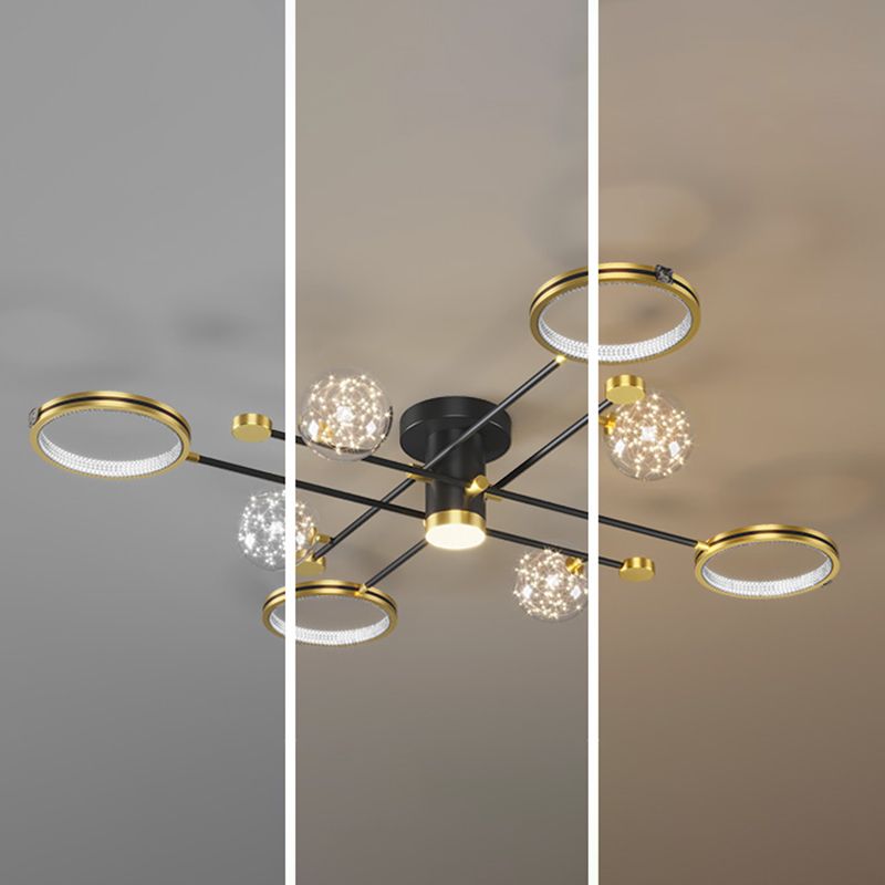 Lampe de plafond moderne de globe de lumière affleurante de LED en métal pour la chambre à coucher