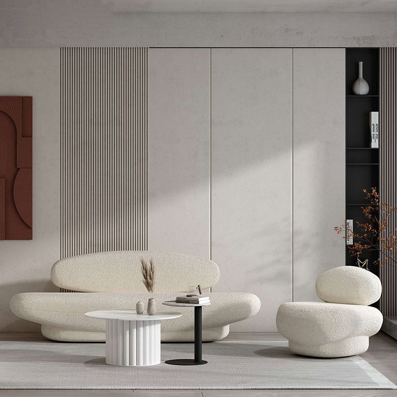 Contemporary Armless Standard Settee Tight Back Fabric Sofa for Living Room
