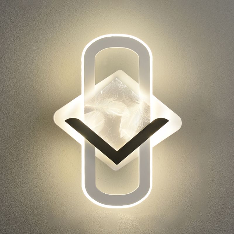 Fun a parete a parete geometrica bianca