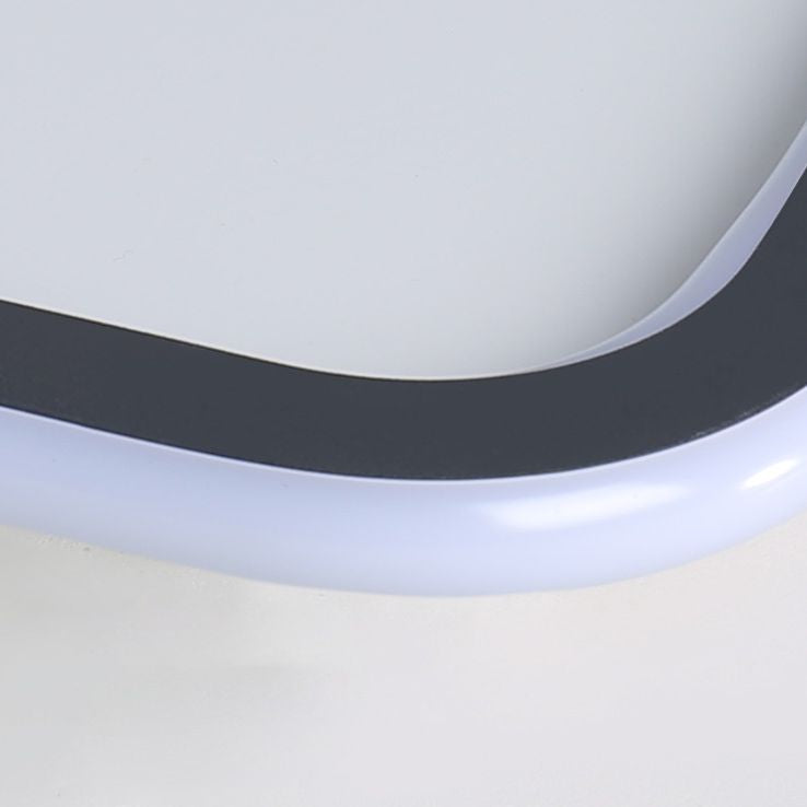 Aluminum Rectangular Flush Mount Modern Black Ceiling Light Fixture with 2 Spotlights