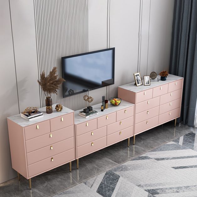 15.6-inch Width Classic Glam Dresser Stone Storage Chest with 5/6/7/9 Drawers