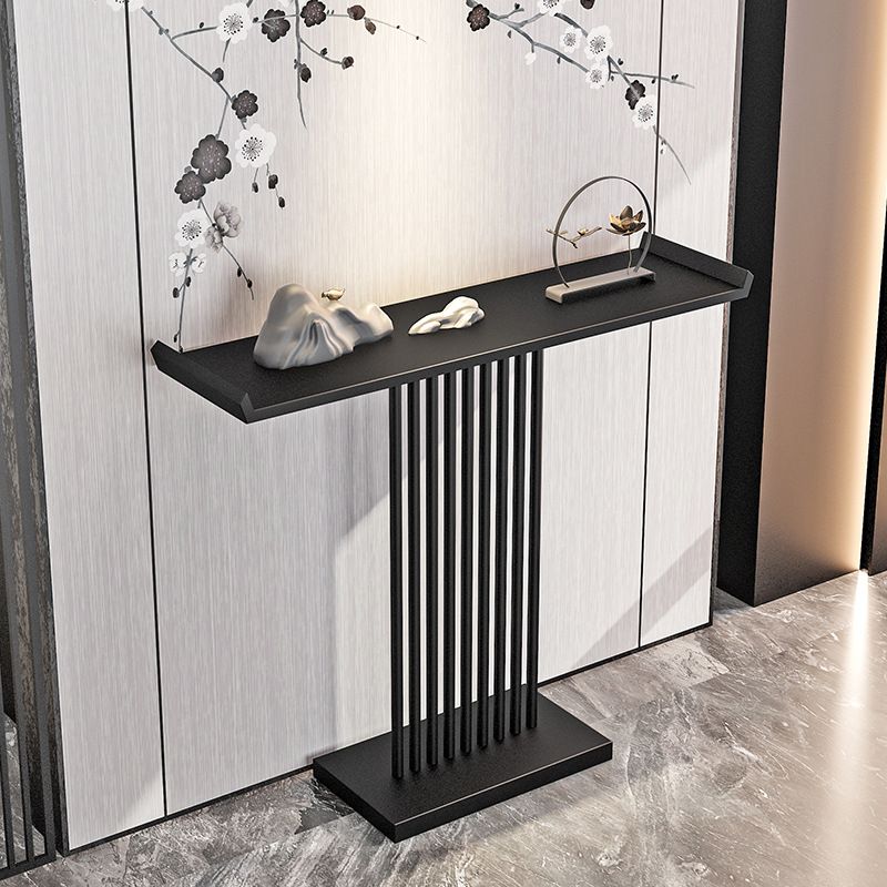 31.5-inch Tall Modern Console Table Iron Accent Table with Shelf