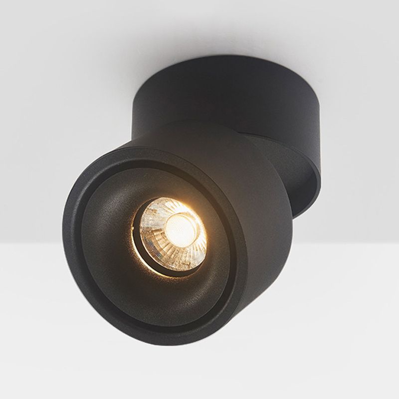 Cylinder Shape Ceiling Lamp Modern Aluminium 1 Light Flush Mount for Clothing Store Mall