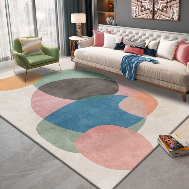 Dunkelbrauner moderner Teppich Blending Block Fläche Teppich nicht rutscher Backing Teppich für Wohnkulturdekoration