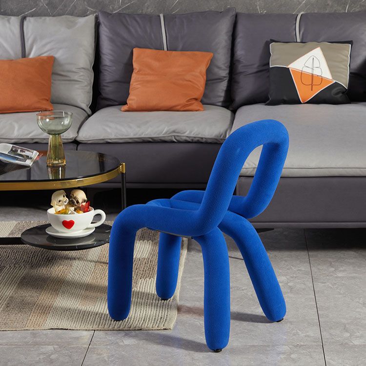 Modern Velvet Dining Room Chair Armless Metal Side Chair for Home Use