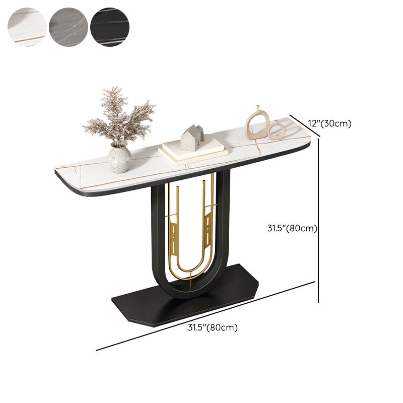 Glam Console Table Half Moon Antique Finish Console Sofa Table