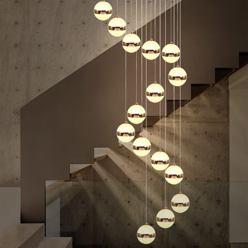 Acrylgold -LED -Anhänger Licht im modernen Stil Aluminium Globe Hanging Lampe für Innenräume
