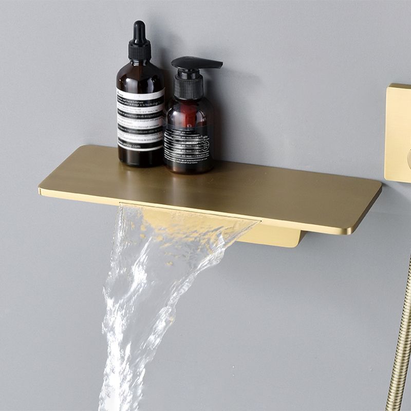 Modern Shower System Brass Temperature Control Fixed Shower Head Shower Combo