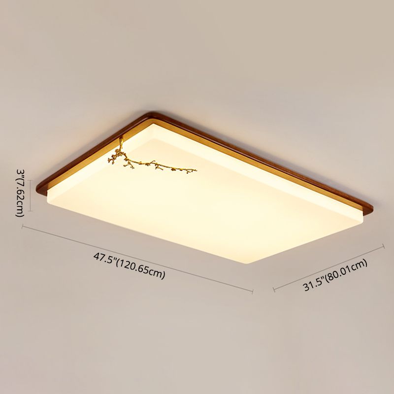 Moderne stijl houten LED-inbouwlamp Woonkamer plafondmontage met 1 licht