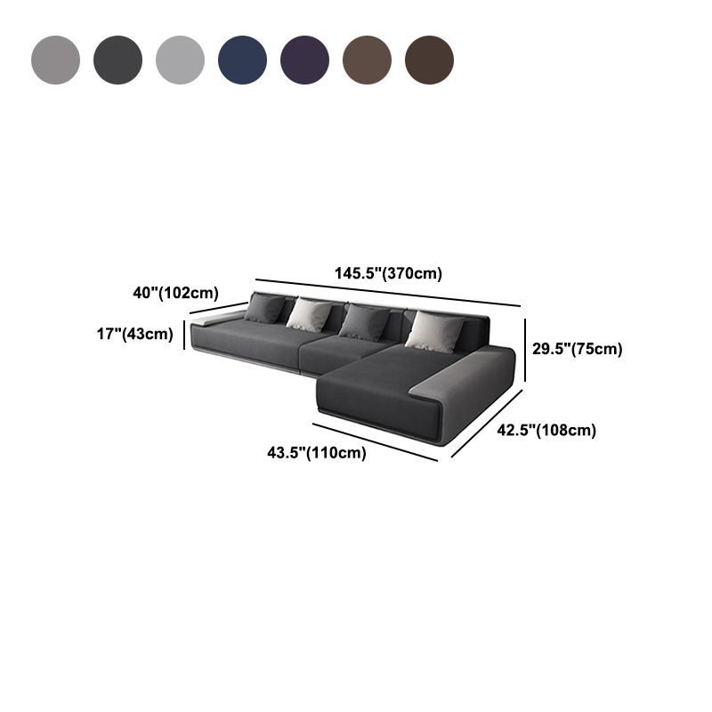 Contemporary L-Shape Sectional Sofa with Pillow Top Arm for Living Room