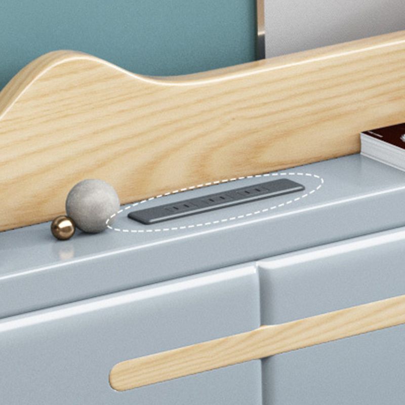 84.65 inch Wide Traditional Bed Frame Solid Wood Bed with Headboard