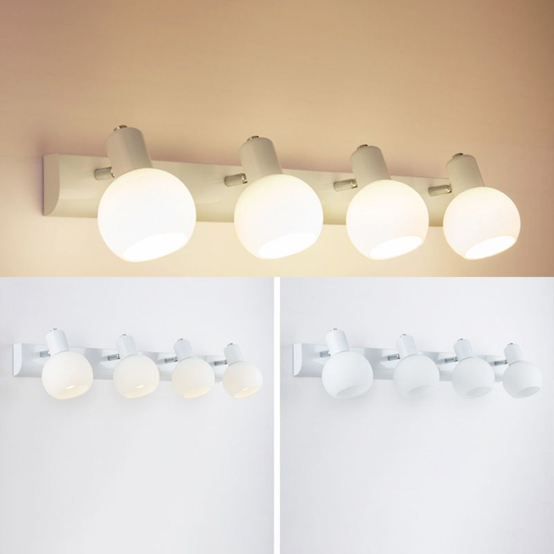 Orb Shape Bathroom Wall Lamp Metal and Glass Traditional Style Sconce Wall Light