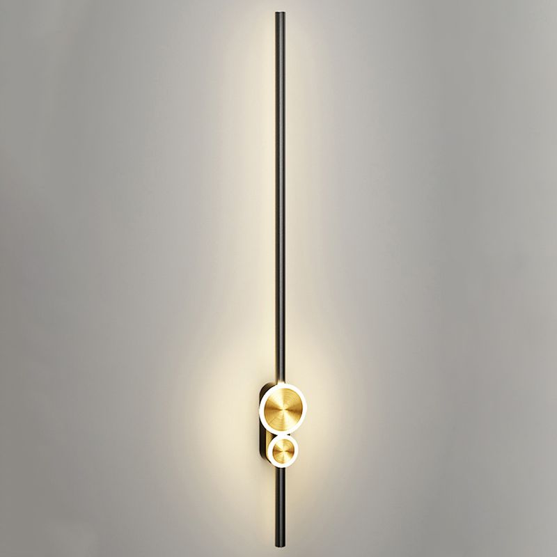 Linear Shape Metal Wall Lights Modern Style 3 Light Wall Mounted Light Fixtures in Black