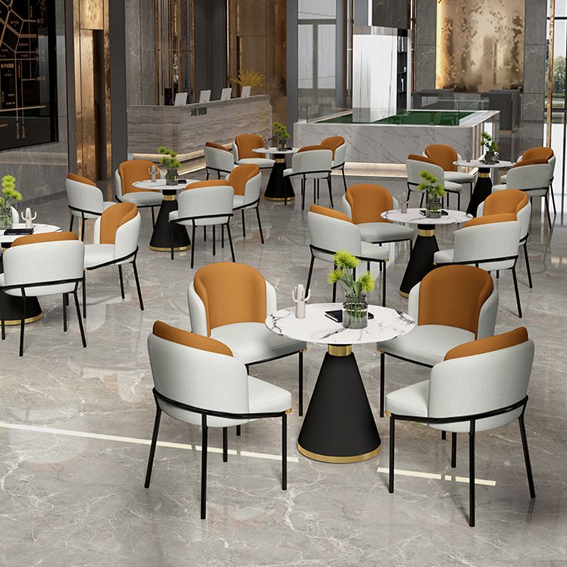 Modern Style Sintered Stone Dining Table Set Round 1/2/5 Pieces Dining Set for Home Use
