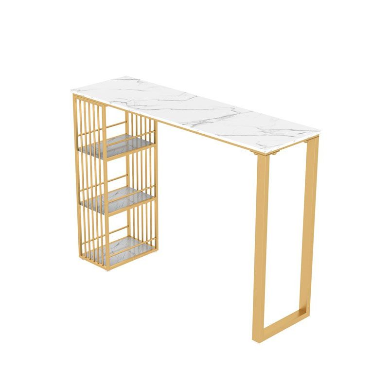 Glam Rectangle Bar Table Set 1/3/5 Pieces Faux Marble Counter Table Set for Dining Room