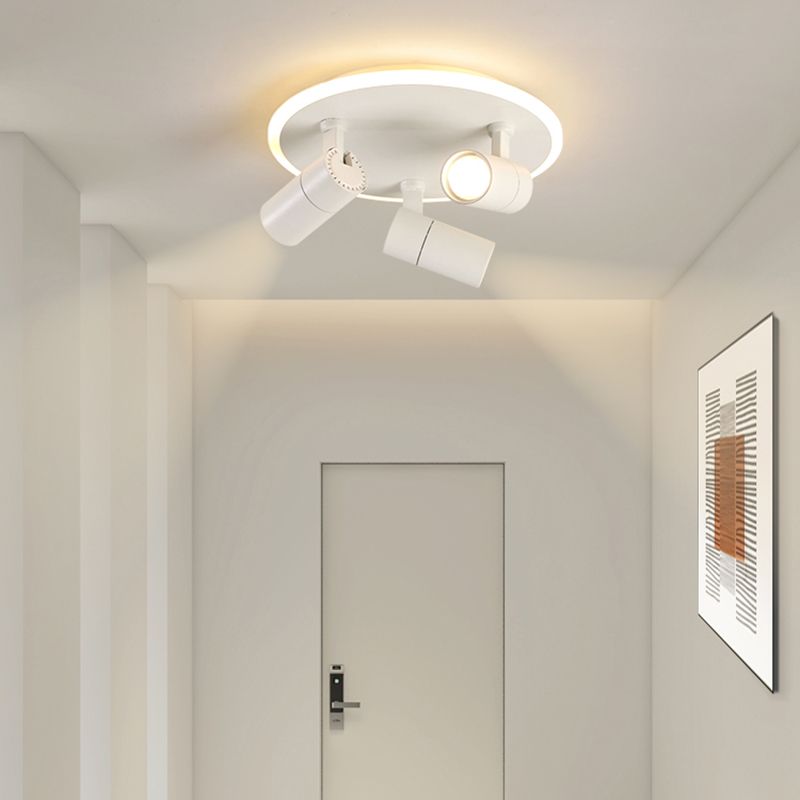 Plafonnier LED moderne en métal blanc, luminaire monté au plafond, pour porche