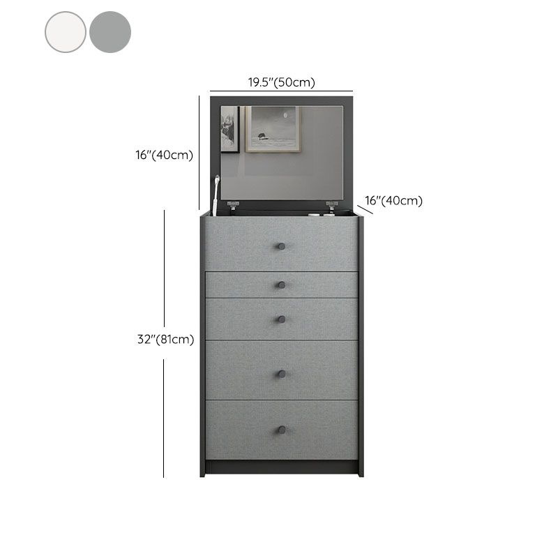 Make-up Vanity with 5 Storage Drawers 15.74" Wide Wooden Dresser