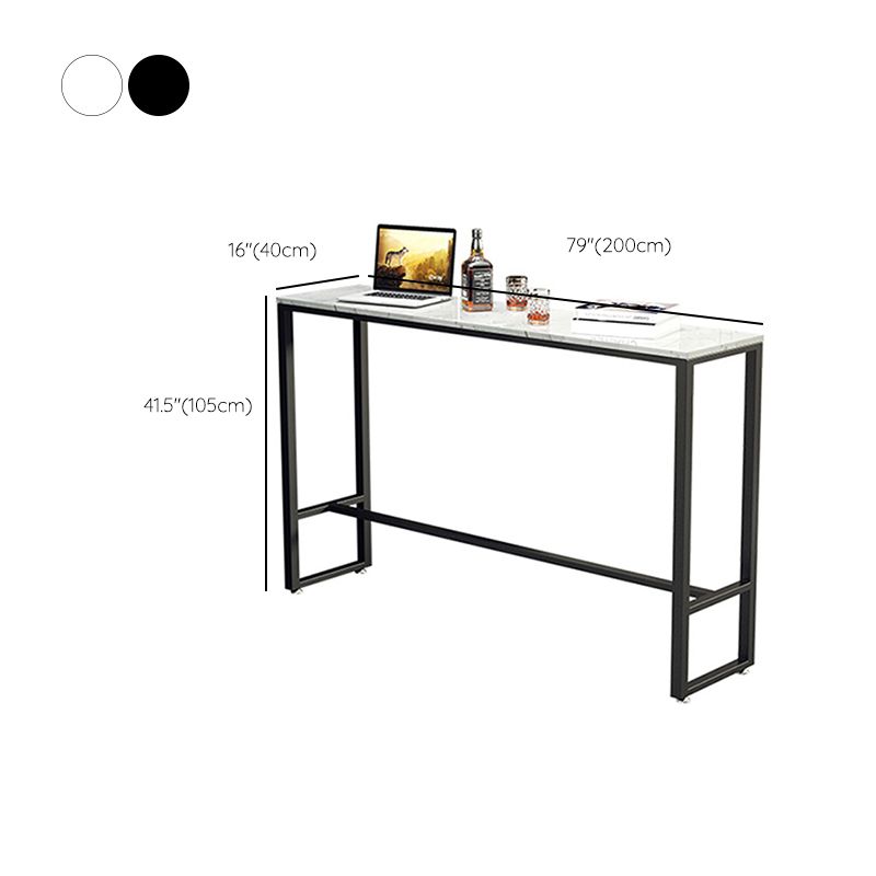 Modern Bar Table Set 1/4 Pieces Marble Counter Table with Upholstered Stools