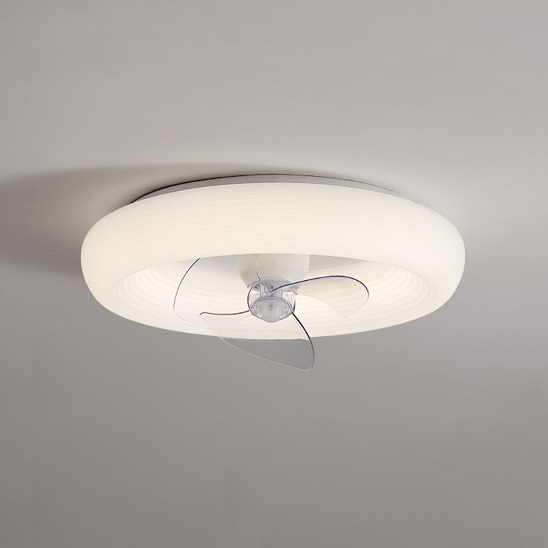 3-Blade White Ceiling Fan Modernism LED Fan with Light for Home