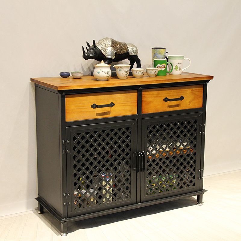 2 - Drawer 31.5" Tall Chest Metal & Wood 2 - Door Storage Cabinet